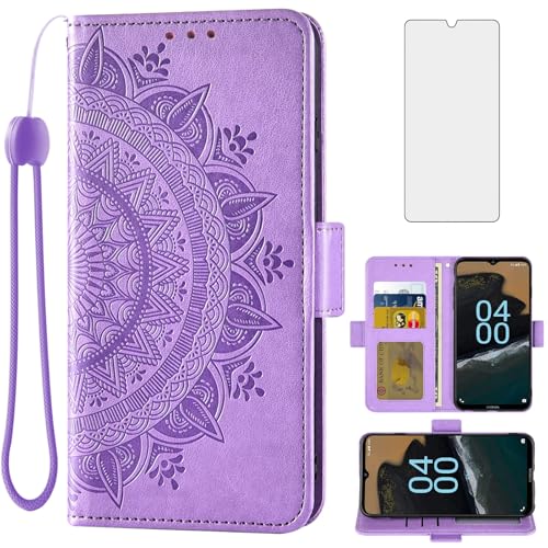 Étui Nokia G400 5G antichoc avec protège-écran verre trempé et porte-carte de crédit