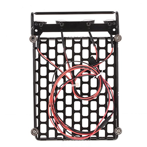 OWSOO Rack de bagageiro com Barra de Luz para 1/10 RC Crawler Axial SCX10 D90 110 Traxxas TRX-4 Tami
