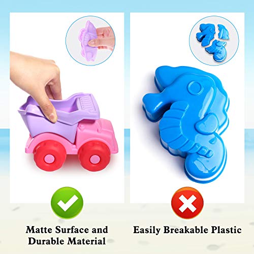image for Lusurend 19Pcs Beach Sand Toys Set Beach Toys Bucket Shovels Truck Boa