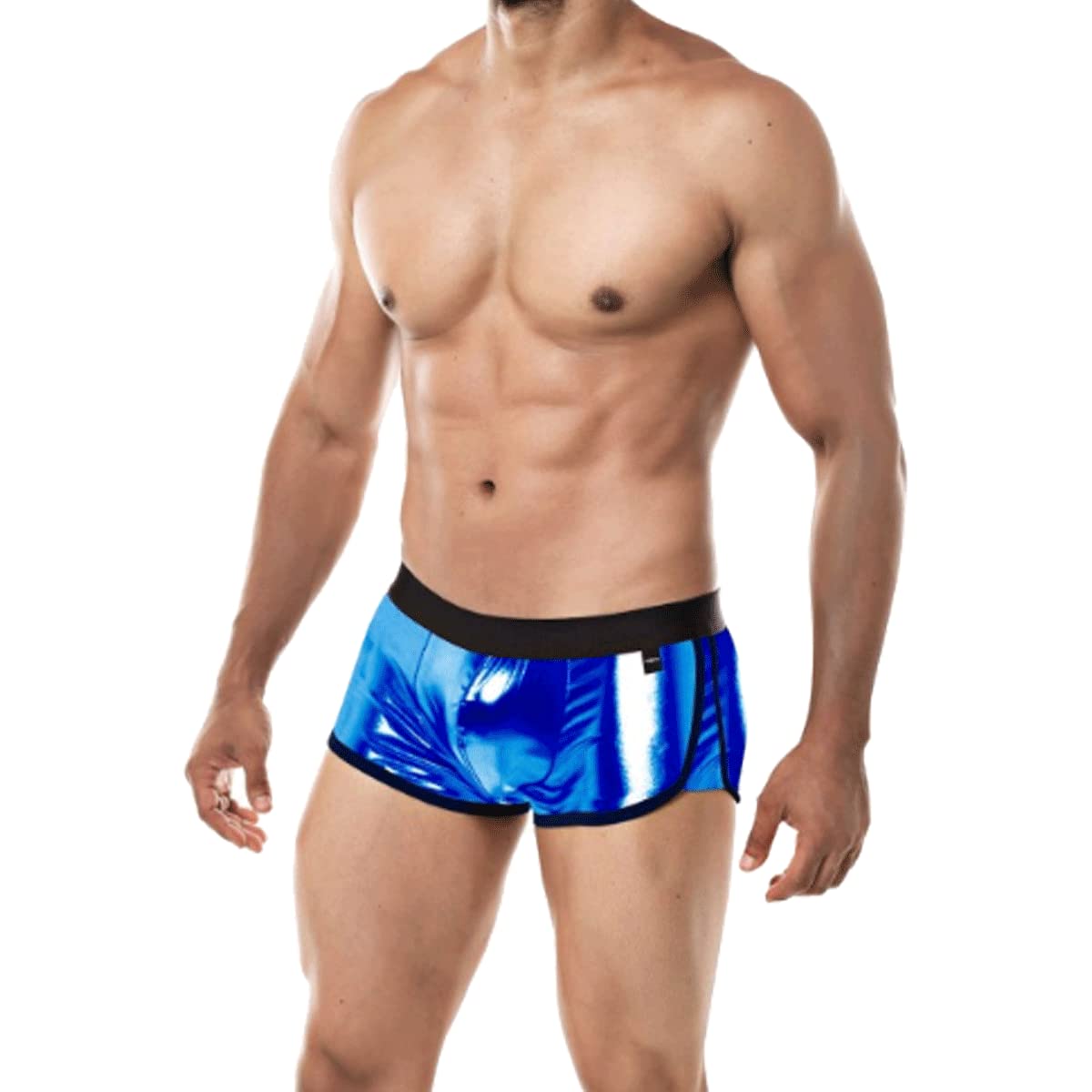 Calzoncillo y tanga eróticos de cuero y látex para hombre marca CUT4MEN CUT4MEN - BOXER TRUNK AZUL M