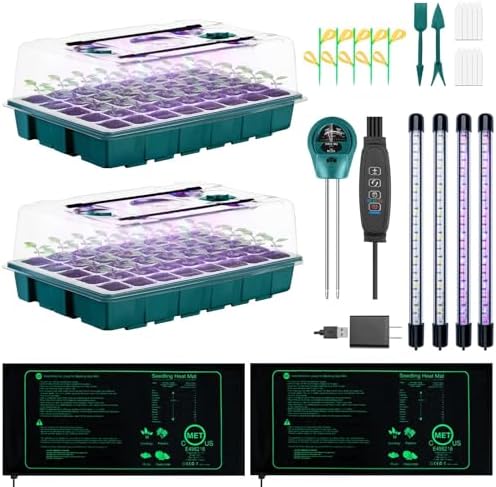 Germination Station with Heat Mat - What You Didn't Know It Could Do 7 Hugbow Seed Starter Tray with Grow Lights and Heat Mat, 3-in-1 Soil Meter, 80-Cell Seed Growing Tray, Germination & Plant Propagation Station for Indoor Plants 2-Pack