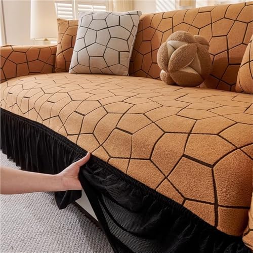Housse de canapé extensible facile à poser avec jupe plissée ajustement universel - 6