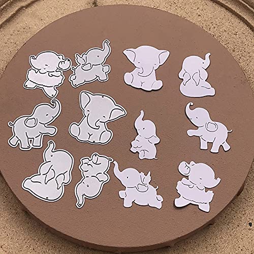 YunTrip Lot de 6 matrices de découpe en métal en forme d'éléphants pour loisirs créatifs, scrapbooking, gaufrage, album photo, cartes en papier Cover