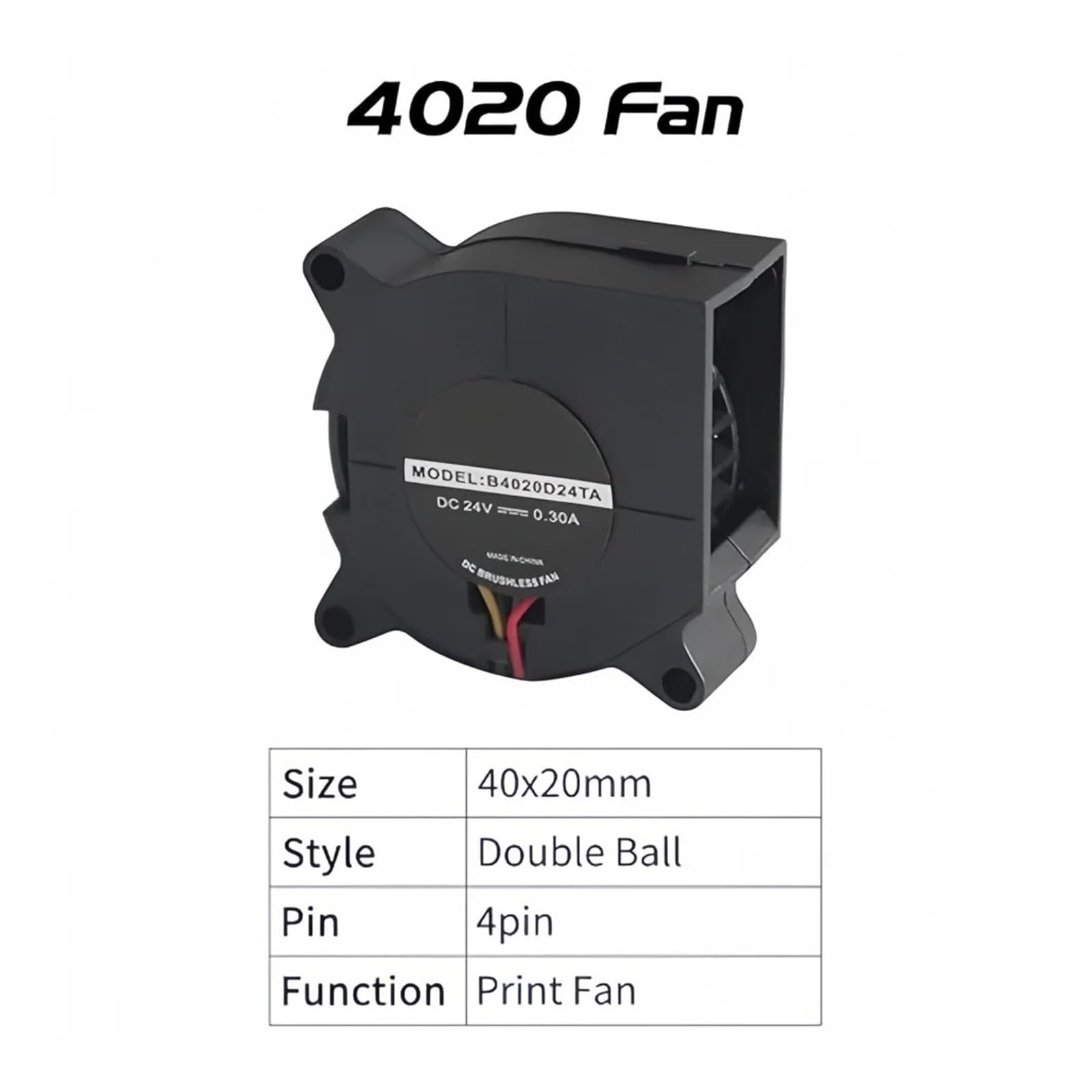 Ventilador de repuesto Hotend for impresora 3D, Compatible con Creality, | Impresora 3D K1/K1C/K1 MAX, soplador DC 24V 4020 y refrigeración axial 3010(4020 and 3010 Fan)