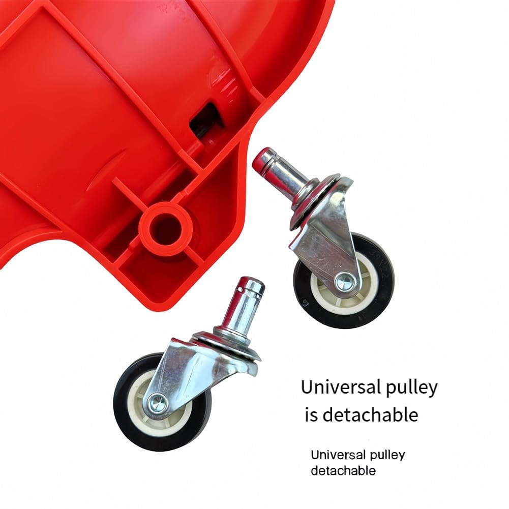 Ginocchiere rotanti a 360° con ruote, in ABS antiscivolo, per installazione di piastrelle, muratura, riparazione auto, set di strumenti di protezione rossi