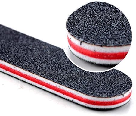 Miniatura 4 de BTYMS 25 limas de uñas para uñas acrílicas y uñas naturales, grano 100180, pulidores de uñas negras de doble cara, limas de uñas