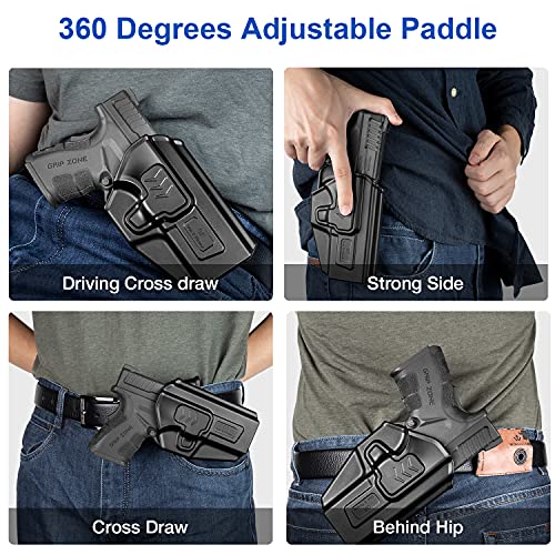 Compatible With Glock 17 31(Gen1-5) Glock 22(Gen1-4), Not Fit G22 Gen5, Level Ii Retention Outside Waistband For G17 G22 G31, | Soft Silicon Paddle 360 Degrees Adjustable #TOP3