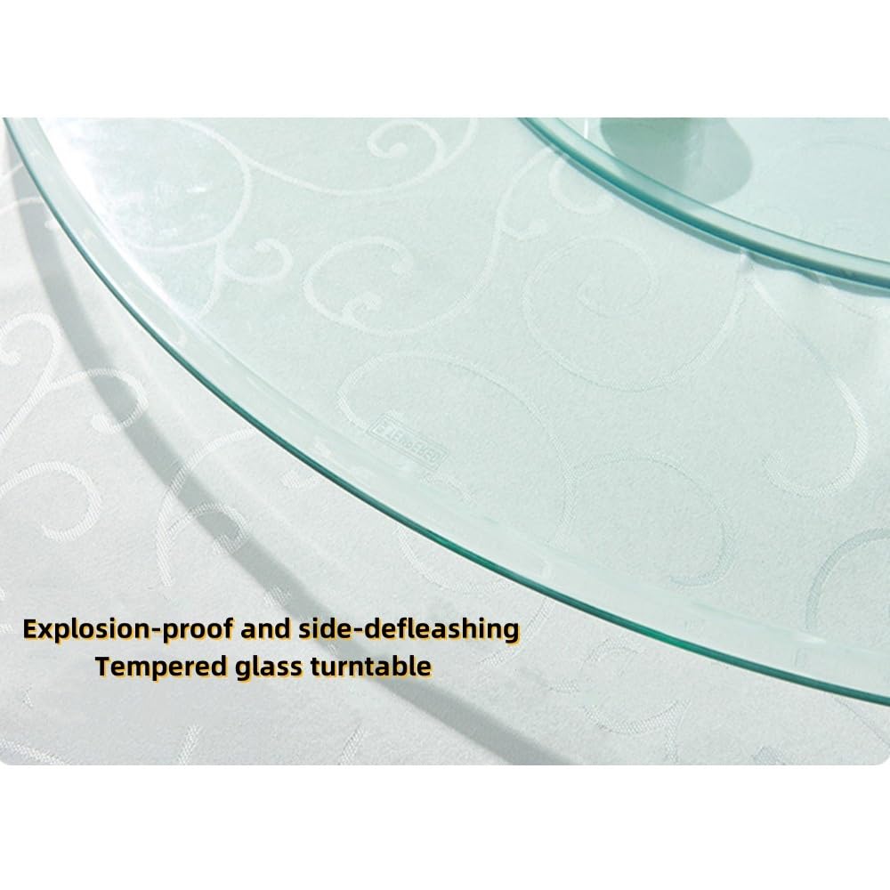 Plateau De Service Tournant Verre 60 80 90 100cm Plat Rotatif Rond en Verre