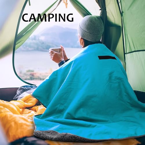 Image of Tirrinia Large Waterproof Outdoor Blanket, Soft Warm Windproof Stadium Blanket with Sherpa Fleece and Foldable for Outdoor Sport, Baseball, Football, Beach, Concerts, Car