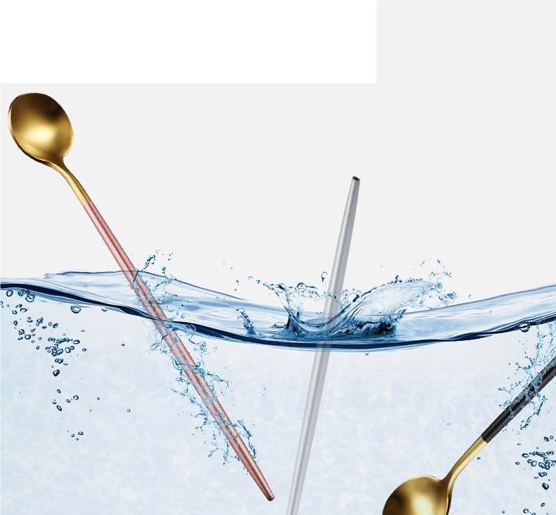 Silverware Flatware Set, 5/20/30/40/50/60 Pieces Portuguese 304 Stainless Steel Coffee Spoons Extended Ice Spoon Dessert Spoon Restaurant Coffee Shop Dessert Shop(4Set-20Pcs)