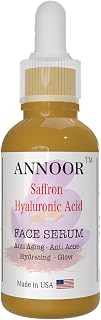 Plant-Based Hydrating Face Serum by Annoor with Saffron, Hyaluronic Acid, Vitamin B5, and Aloe Vera – Deep Moisture & Radiant Glow – 2 Fl Oz