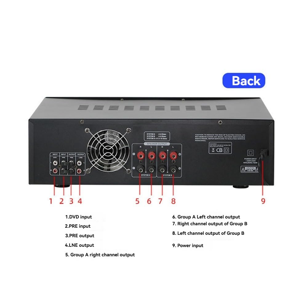 Amplificatore di Potenza Altoparlante X9 Car Bluetooth con Schermo Dinamico Stereo per Casa Auto Riunioni Karaoke Cinema con Spina EU