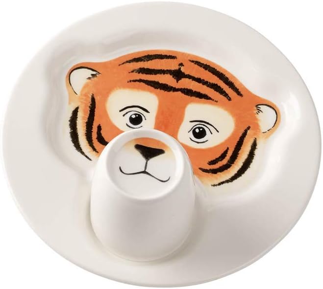 Villeroy & Boch Animal Friends Dinner Set for Children with funny motif, 2 Pieces, Premium Porcelain, White/Orange