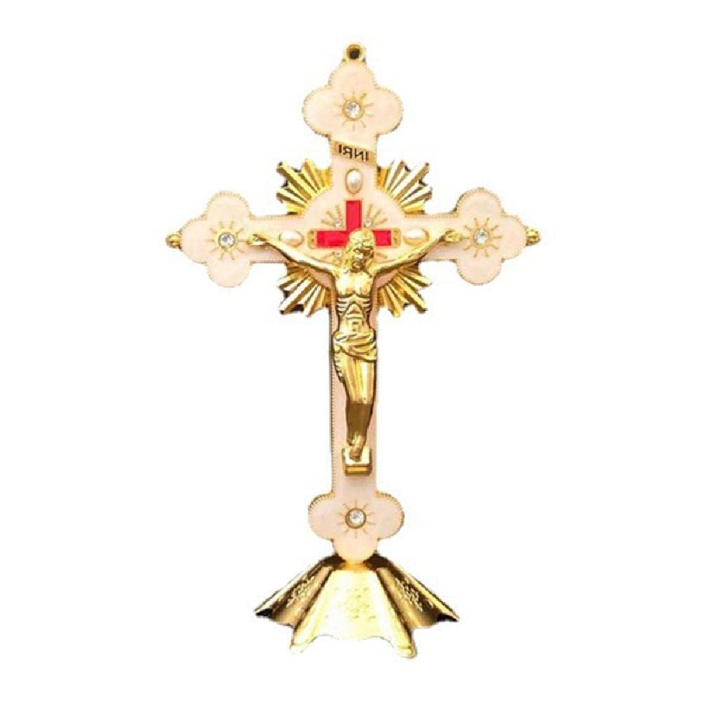 Cross Station Table Ornaments Religious Christian Crucifix Catholic Jesus Statue Church Decoration Prayer Gift Standing Cross For Church