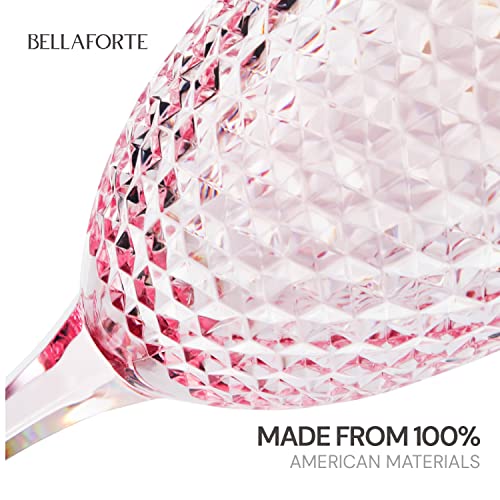 Bellaforte - Shatterproof Tritan Plastic Wine Glass, 12Oz, Set Of 4, Laguna Beach Drinking Glasses - Unbreakable Glassware For Indoor And Outdoor Use - Reusable Drinkware (Pink) #TOP4