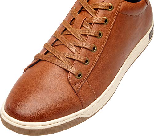 Jousen Men's Casual Shoes Memory Foam Fashion Sneakers Simple Style Tennis Shoes (A81Q08 Yellow Brown 9) #TOP2