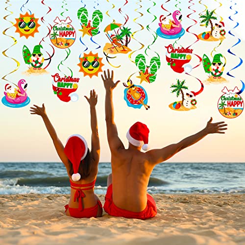 Geyee 30 Pcs Pool Party Hanging Swirl Decorations Summer Beach Birthday Party Decorations Beach Themed Ceiling Decor Foil Garland Stream For Summer Beach Theme Luau Hawaii Ceiling Party Supplies #TOP5