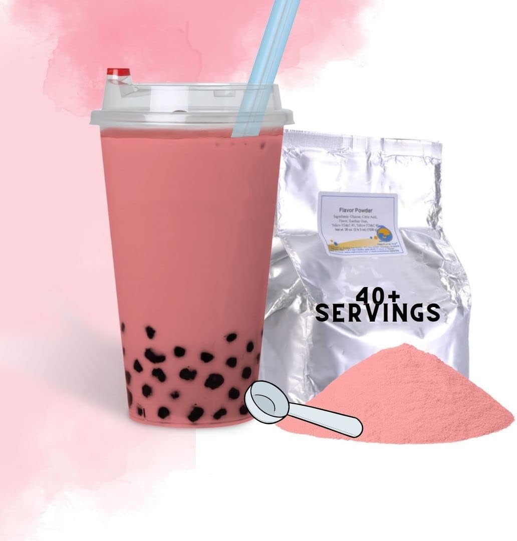 Raspberry Flavored Boba Bubble Tea Powder for Milk Tea Premium Instant Drink Mix - 2.2 LB bag for 40-45 Servings - Just Add Tapioca Pearls by BUBBLE TEA SUPPLY