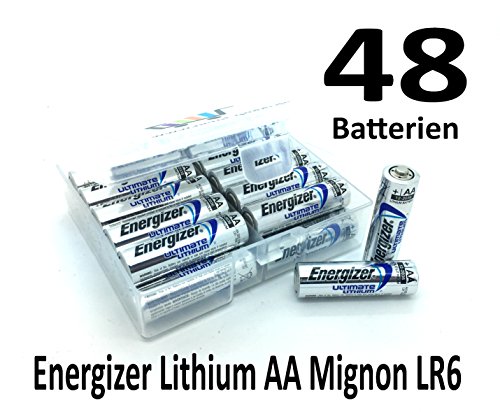Preisvergleich Produktbild NEMT Flachbox mit 48x Energizer Lithium Mignon AA Batterie LR6