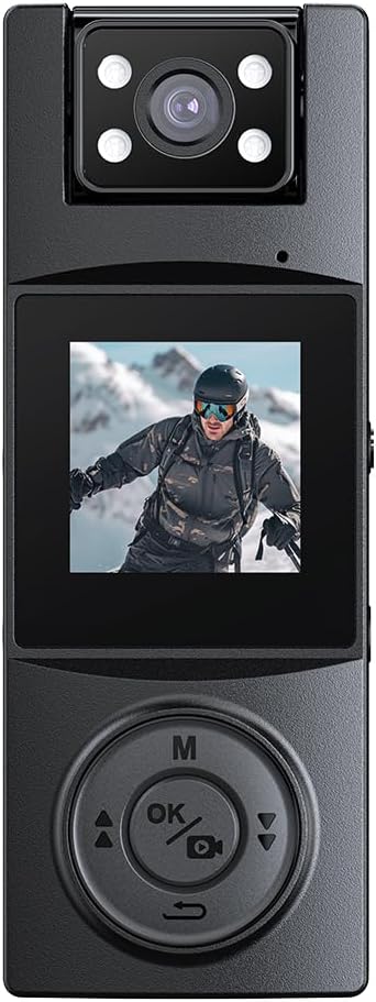 BOBLOV A23Pro Body Camera with 180°Rotatable Lens, 2K/48MP Small Body Camera, Night Vision, 2200mAh for Long 7 Hours Recording, with a Car Mount for Cycling&1/4 Screw Hole (128GB)