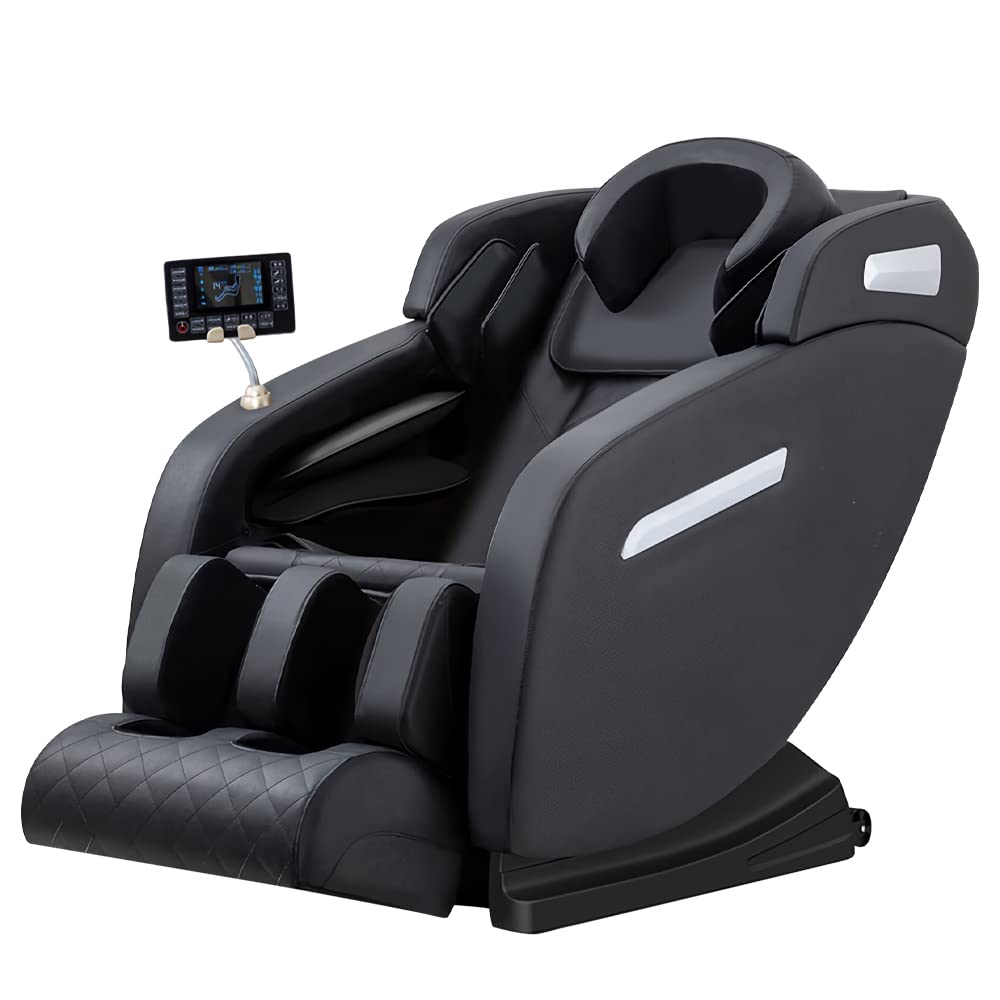COOLBABY Electric massage chair, zero-gravity linkage capsule with large-screen LCD touch screen Black