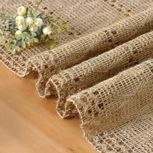 Dremisland Boho Table Runner Macrame Farmhouse 95 Inch Burlap Jute Bamboo Coffee Table Runner Rustic Table Cover Dresser Scarf for Dining Kitchen Table Centerpiece Decor - Image 4