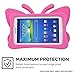 Tading Kids Case for Samsung Galaxy Tab A 7.0, Children Friendly Lightweight and Shockproof EVA Foam Full Protection Stand Cover for SM T280 T285 (Not Fit SM Tab A10.1/9.7/8.0) - Cute Butterfly/Rose