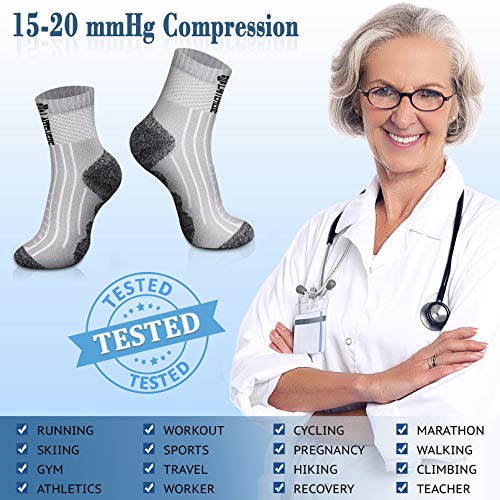 Image of CHARMKING Compression Socks for Women & Men Circulation 15-20 mmHg is Best for Athletic Running Cycling Nurse Daily Wear