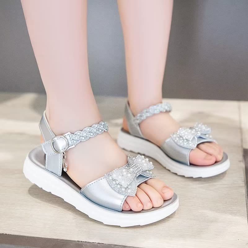 Girls Pink Sandals Open Toe Summer Flats Dress Sandals Casual Princess Shoes (Toddler/Little kid/Big Kid)4