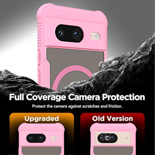 Coque antichoc Google Pixel 8 magnétique rose pour sécuriser vos photos en voyage avec dragonne - 4
