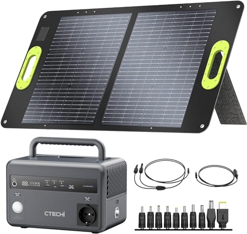 CTECHi 300W Tragbare Powerstation mit 60W Faltbares Solarpanel,...