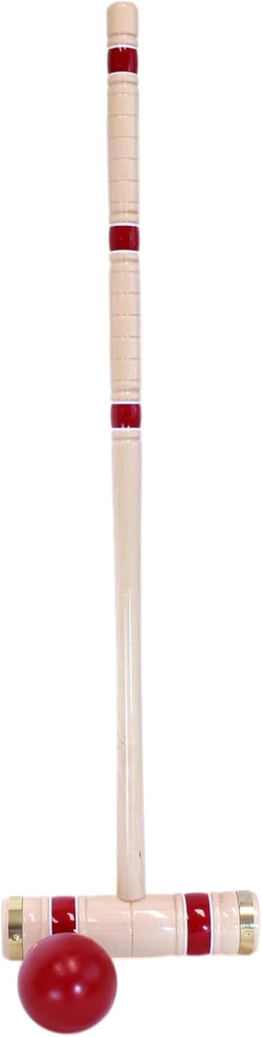 AmishToyBox.com Deluxe Croquet Game Set - 8 Player - with Wooden Stand (Eight 32" Handles)