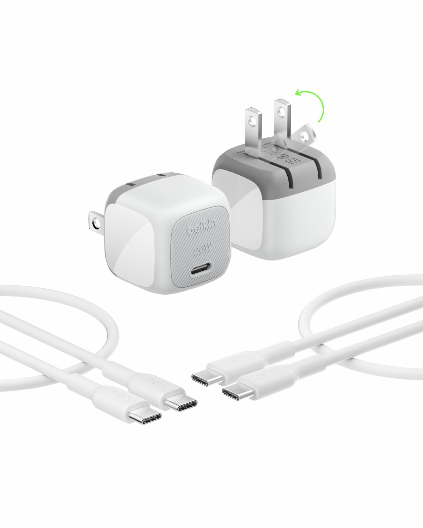 Belkin type-c充電器 Belkin USB-C充電器 2ポート GaN採用 65W(45W+20W) PPS規格対応 WCH013dqWH