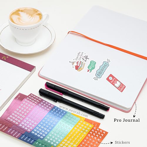 Image of NEORAH-2026 Dated Planner ACCOMPLISH-Planner Stickers|3 Sheets of 456 Colorful Metallic Stickers for Planning & Journaling with icons, words and customizable tabs|Self-adhesive sticker accessories