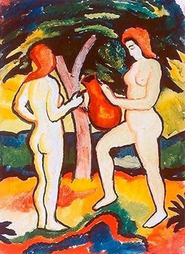 Impression d'art tableau pichet par August Macke pour décoration murale de salon moderne