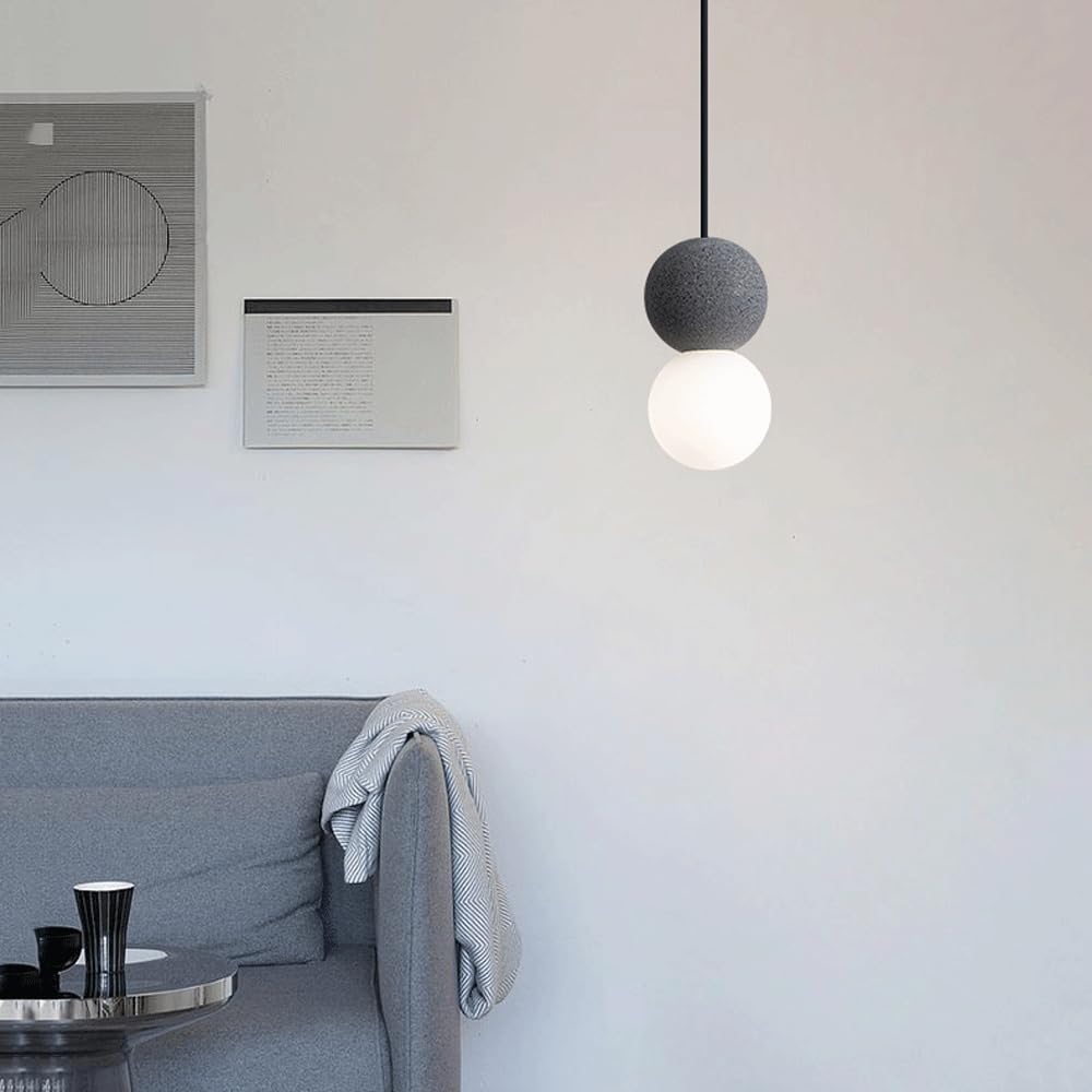 da a Sospensione in Cemento in Stile Industriale, Dario a Una Testa con Sorgente Luminosa G9, Piccola da a Sospensione in Cemento dalla personalità Creativa, apparecchi di illuminazion