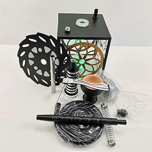 JYXZM Shisha Set 40cm Shisha Combo Kit Set Shisha Kit mit Silikonhaarnschüssel und buntes LED-Licht - voller Set – Bild 3
