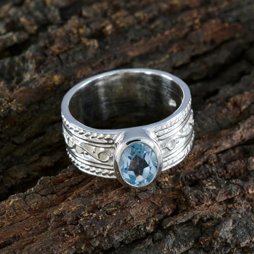 Image of 55Carat Choose Your Color Genuine Gemstone Sterling Silver Ring Band Vintage Handmade Jewelry Sizes 5-12