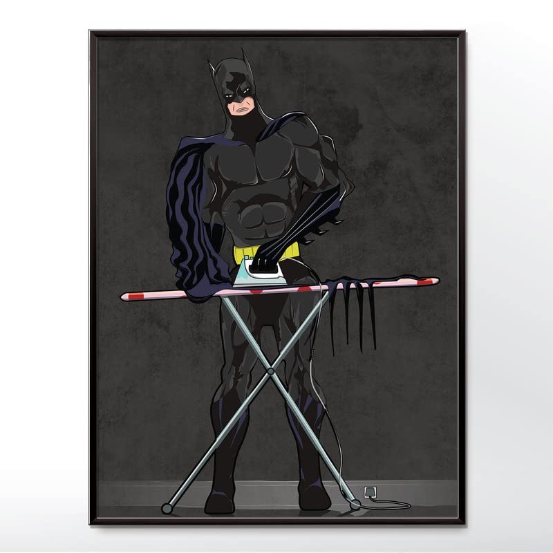 Batman Being Iron Man Superhero Poster with Frame 30x40 Multicolor BMH6224