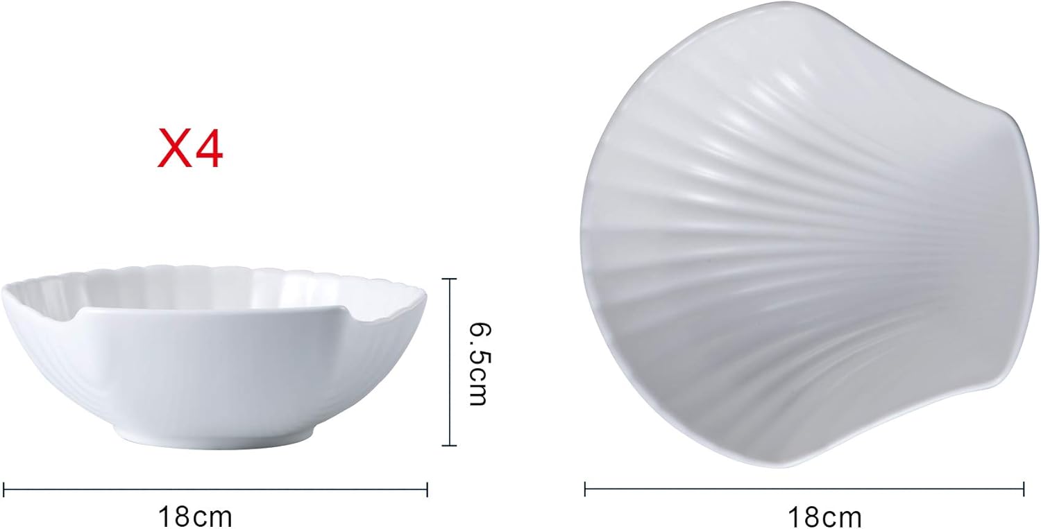 Suреr Bіg Clеаrаnсе! Dinner Plates Plate Set Matte Glazed 7 Ceramic Shell Shaped Dinner Plates, For Appetizer or Desserts, Dinner Plates, Buffet Plates Set Of 4, White Suреr Chеар 🛒 Dinner Plates Plate Set Matte Glazed 7 Ceramic Shell Shaped Dinner Plates, For Appetizer or Desserts, Dinner Plates, Buffet Plates Set Of 4, White