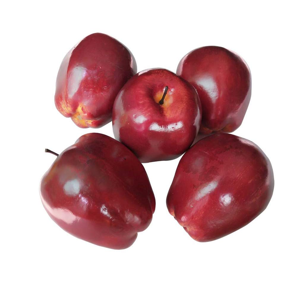 Ulalaza Apple 1 5Pcs Fake Apple Artificial Fruits Model Lifelike Red Apples Home House Kitchen Party Decoration Desk Ornament