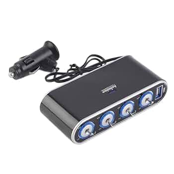 手作り水中花4連ソケットセパレート式スイッチ+1USB根元紫ラメ12v24v共用 手作り水中花4連ソケットセパレート式スイッチ+1USB根元紫ラメ
