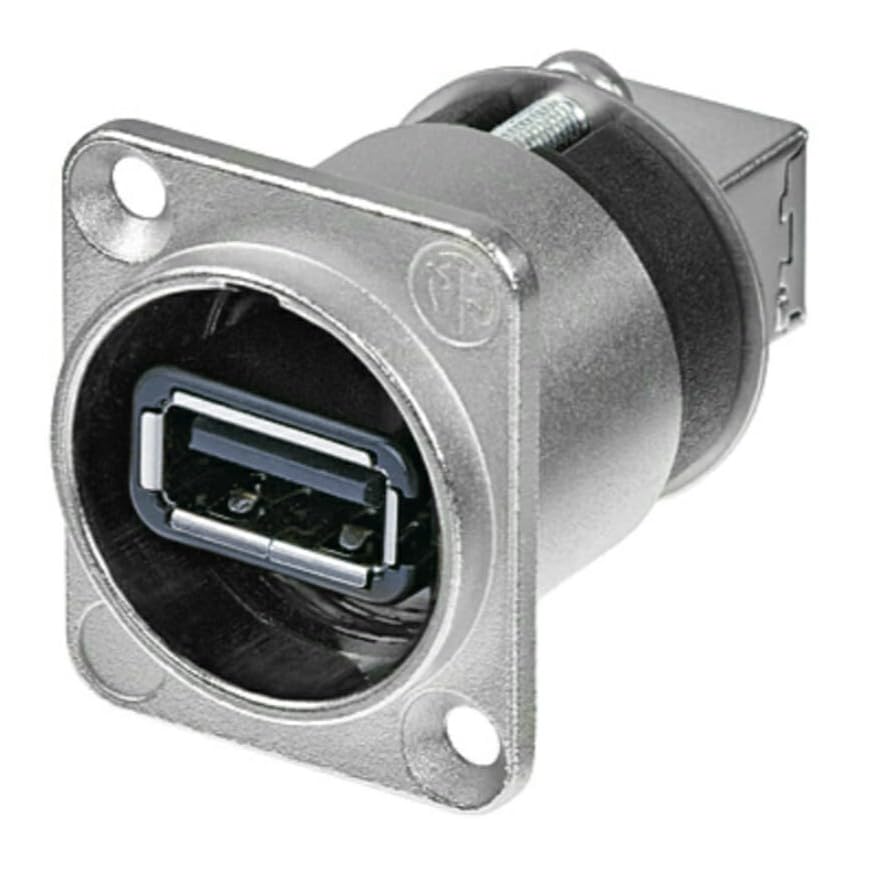 NAUSB-W Panel-Mount USB Feedthrough Adapter, A to B Coupler, D-Series Housing