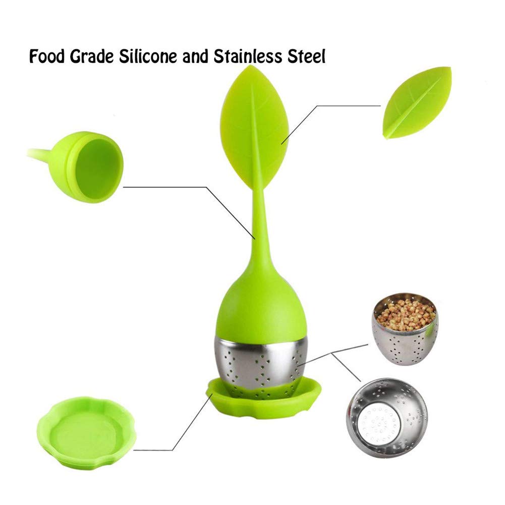 Infusore Tè Riutilizzabile 2 Pezzi Infusore Per Tisane Simpatico Elefante Infusore Per Tè In Silicone In Acciaio Inossidabile Colino Per Tè A Rete Fine Foglia Diffusore Per Spezie A Base Di Erbe