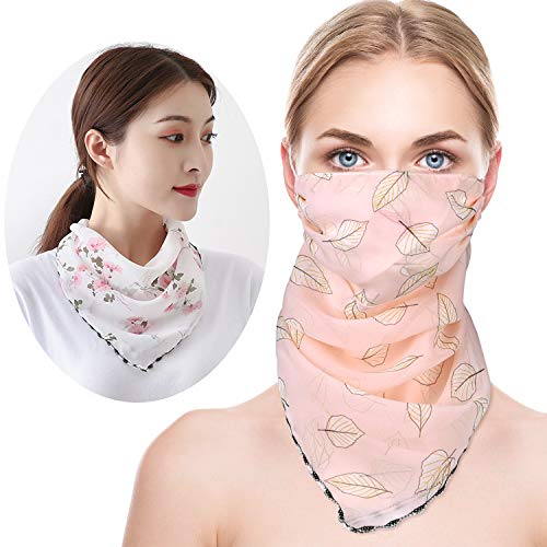 Peaken 2 Piezas Bufandas Faciales Bufandas de Gasa Transpirables Bufanda de Motocicleta Para Mujer