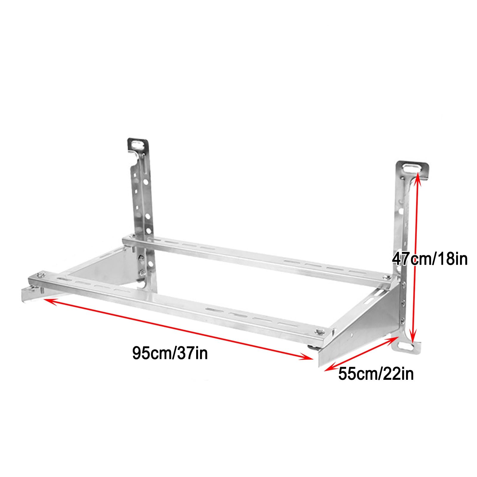 Staffe Condizionatore Esterno, Robusta Staffe Condizionatore in Acciaio Inox, Supporta Fino a 250 Kg, Piedini Condizionatore Esterno 2,6 e 10,5 KW(95x47x55cm/37x18x22in)