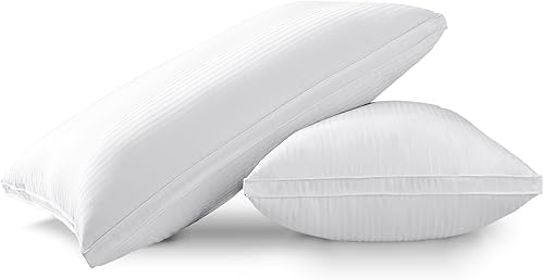 Miniatura 3 de Almohada de plumón de ganso  Almohada compartida tamaño Queen, paquete de 2 unidades, diseño de tres capas, sin plumón, adecuada para personas que