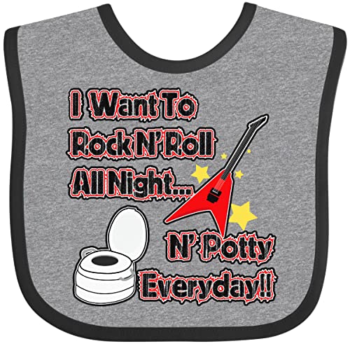 inktastic I Want To Rock N' Roll N' Potty Everyday Baby Bib