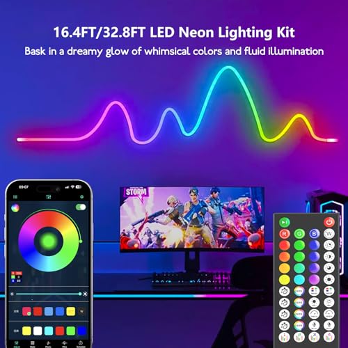 Tira de luz neón LED RGB 10m impermeable con control APP miniatura 2