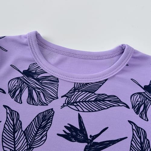 Kids Tales Unisex Bamboo Rayon Pajamas Set Toddler Long Sleeve Snug Fit Sleepwear Child Solid Tops + Pants 2Pcs Sleeper PJS4